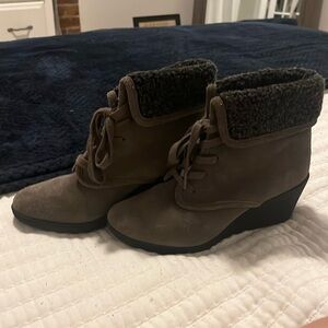 Charcoal Wedged Booties